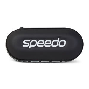 שעון כושר Speedo שחור עם לוגו לבן, עיצוב עמיד ואופנתי.