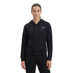 קפוצ'ון פוטר שחור לנשים | SPEEDO ZIP UP HOODIE