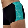 בגד ים קצר לגברים של Speedo עם עיצוב עלים כחול.